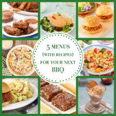 collage of various dishes included in the 5 menus in this. post