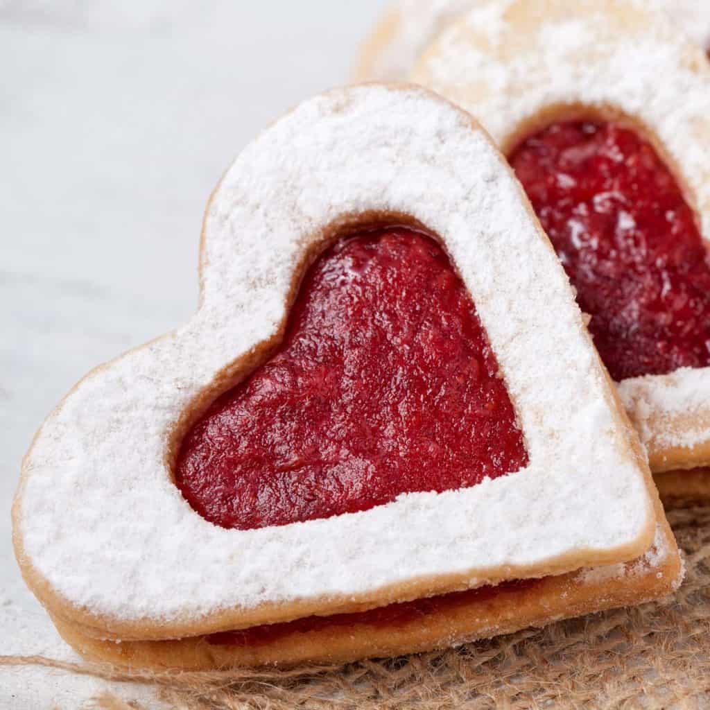 Close up of Almond Raspberry Cookies