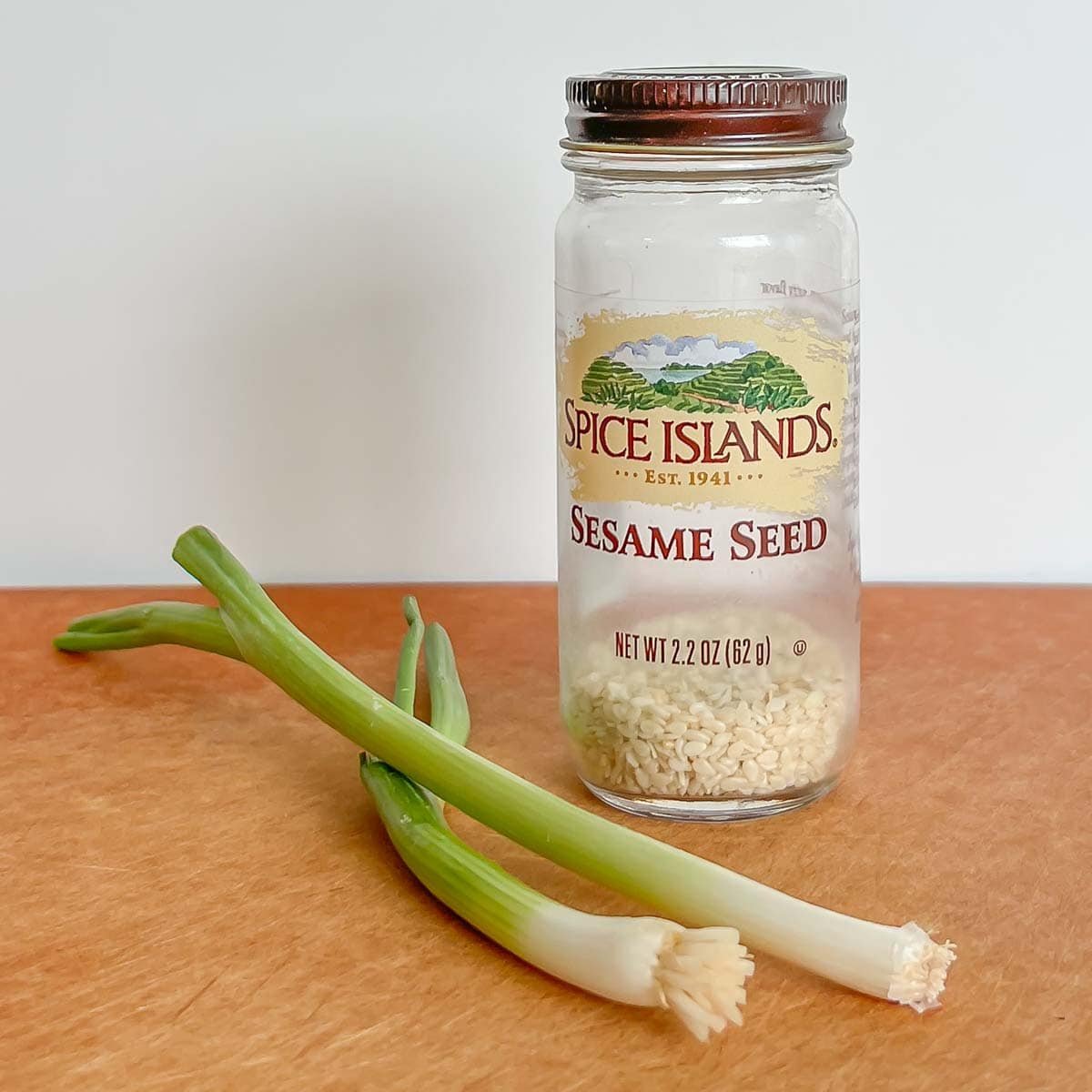 Chopped green onion and toasted sesame seeds as garnish for easy beef and broccoli stir-fry with rice noodles recipe.