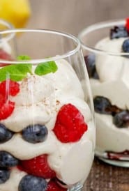 glasses filled with Berry Cream Parfaits