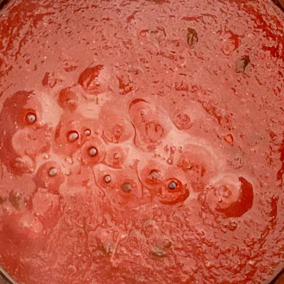 close up of spicy sauce for Braised Beef Short Ribs simmering