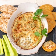 overhead view of ot crap dip with a portion removed, showing the inside