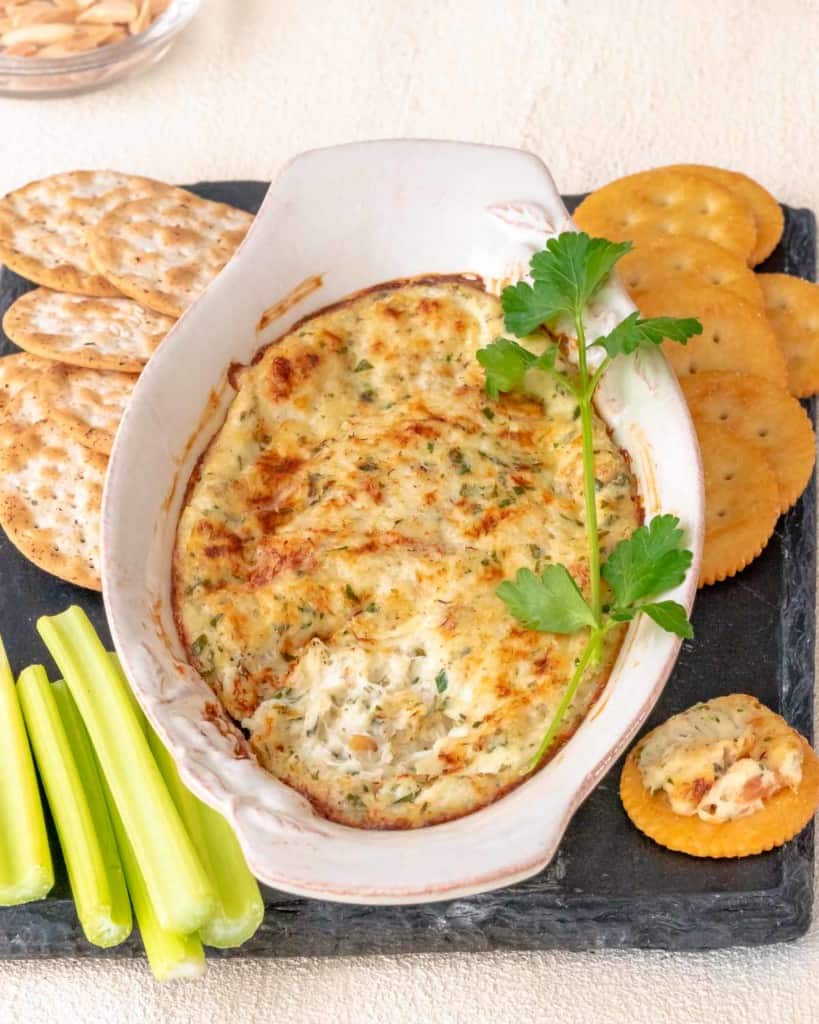 overhead view of ot crap dip with a portion removed, showing the inside