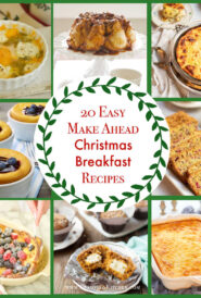 Collage of photos showing the variety of Christmas breakfast recipes included in the post