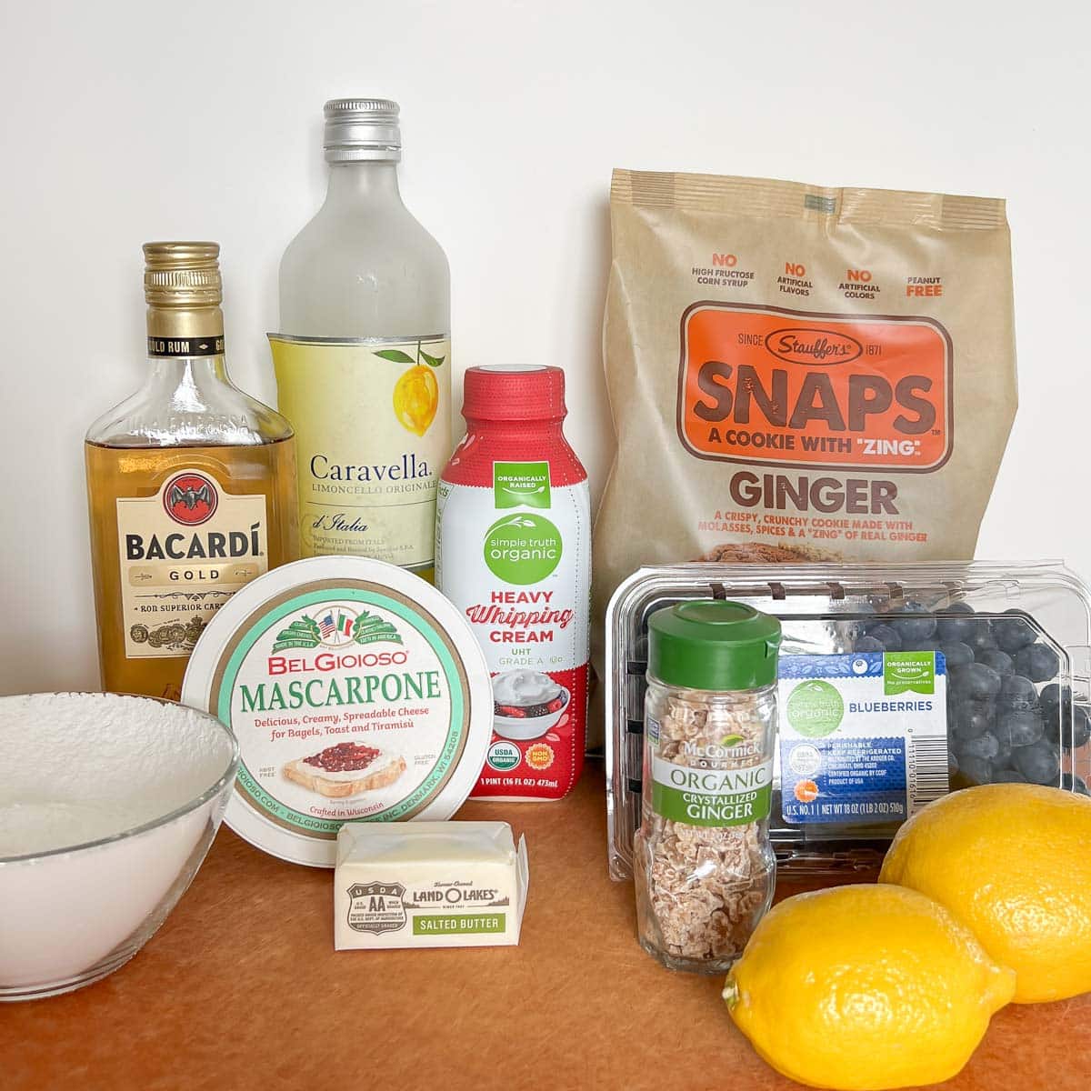 all of the ingredients in this Lemon Blueberry Tart