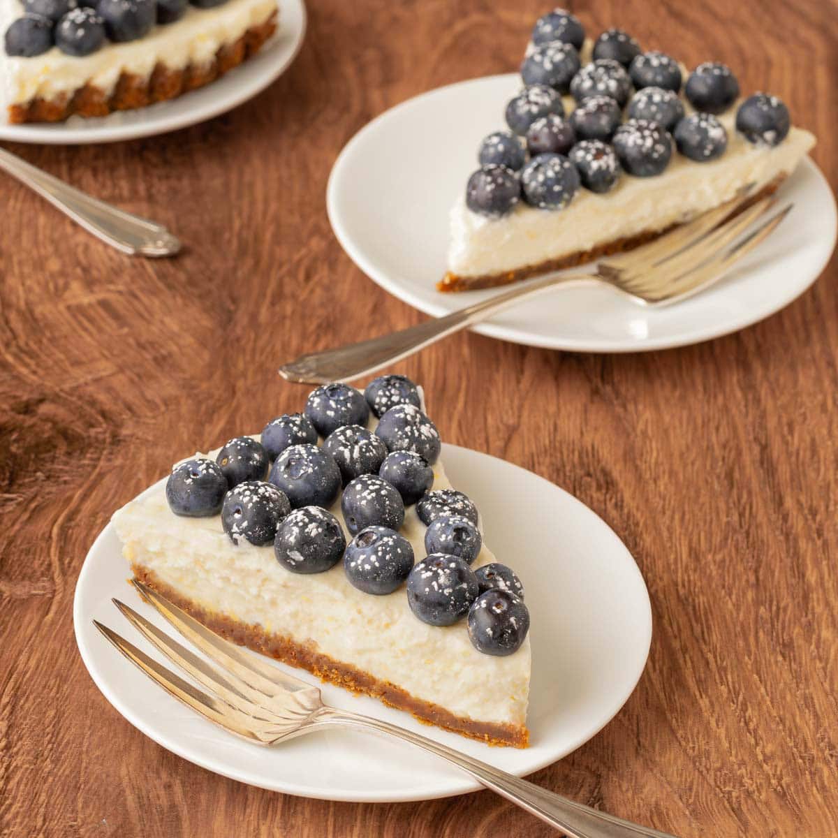 two slices of Lemon Tart with Blueberries