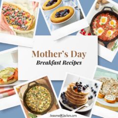 Collage of photos of various Mother's Day breakfast recipes