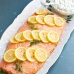 Poached Salmon Cucumber Dill Sauce