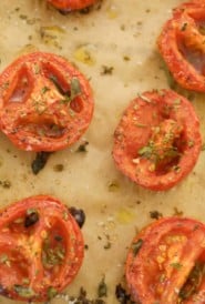 parchment paper filled with Roasted Fresh Tomatoes