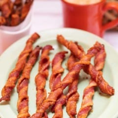 Oval platter filled with Spiced Bacon Twists